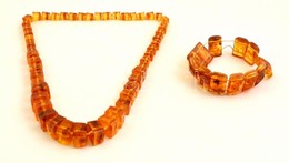 Kocka Alakú Borostyán Nyaklánc 70 Cm + Karköt?. Amber Necklace - Altri & Non Classificati