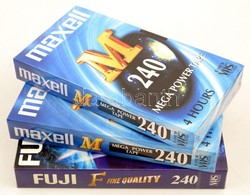 3 Db Bontatlan VHS Kazetta: Maxell és Fuji 240 Percesek - Otros & Sin Clasificación
