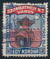 1921 Szombathely Bizonyítvány Kiállítási Bélyeg 4 Sz.(10.000) - Non Classificati