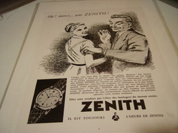 ANCIENNE PUBLICITE  OH MERCI UNE MONTRE ZENITH 1952 - Autres & Non Classés