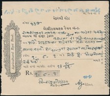 Cca 1943 India, Mowri állam Agricultural Ryot Bank Váltó Illetékbélyeggel / India Bill Of Exhange With Document Stamp - Sin Clasificación