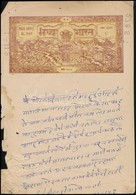 Cca 1943 India, 4Annás Benyomott Adóív / India Tax Sheet - Unclassified