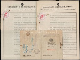 1885-1957 3 Db Egyházi Anyakönyvi Kivonat Igazolása Kés?bbi Illetékbélyegekkel - Unclassified