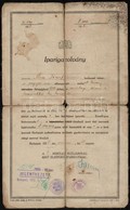 1928 Iparigazolvány Kiskeresked? Részére, Sérült, Kés?bbi Feljegyzéssel, Okmánybélyegekkel - Unclassified