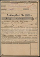 1939 Quittungskarte Für Sudetenland No. 1. Érvényesítési Bélyegekkel / With Validation Stamps - Non Classificati