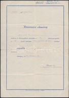 1951 Bp., Belügyminisztérium által Kiadott Kinevezési Okmány Rend?r Hadnagy Számára - Unclassified