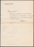 1936 Hoffmann Sándor (1899-1992) Kossuth-díjas Vegyészmérnök Saját Kézzel írt Levele - Unclassified