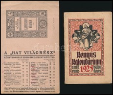 1925 Kártyanaptár Karácsonyi Könyvek Reklámmal. 9x14 Cm + 1925 Német Kalendárium. Kempis Kalendárium. - Publicidad