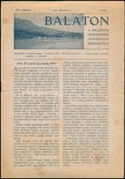 1920 Balaton, A Balatoni Szövetség Hivatalos értesít?je. XIII. évf. 1-3. Száma. Sok Képpel és Hirdetéssel - Otros & Sin Clasificación