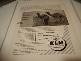 ANCIENNE PUBLICITE COMPAGNIE AERIENNE KLM  1952 - Advertisements