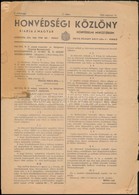 1945 A Honvédségi Közlöny. I. évf. 2, Száma, Benne Az új Honvédesk? Szövegéve L - Otros & Sin Clasificación
