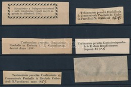 1856-1882 5 Db Gyónási Cédula Latin és Magyar Nyelven + Boríték - Non Classés