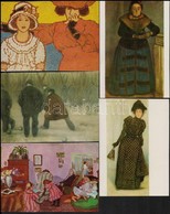 Cca 1930-1980 Vegyes Nyomtatvány Tétel, összesen 21 Db, Közte Festményreprodukciós Modern Képeslapok, Willy Fritsch Aláí - Sin Clasificación