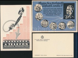 Cca 1930 3 Db Régi Telefon Reklám Nyomtatvány és Reklám Levelez?lap - Sin Clasificación