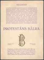 1938 Budapest, Meghívó Protestáns Bálra, Hungária Szálló, - Sin Clasificación