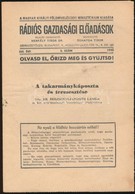 1943 Dr. Berzsenyi-Janosits László: A Takarmánykáposzta és Termesztése. Rádiós Gazdasági El?adások. XVI. évf. 5. Sz. Bp. - Unclassified