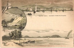 ** T1/T2 1899 Balaton Vidéke, Balatonfüred, Zalai Part, Tihany, Ezredéves Országos Kiállítás Barna 2kr Ga. Litho S: Dörr - Sin Clasificación