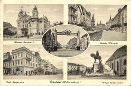 T2/T3 1940 Kolozsvár, Cluj; Nemzeti Színház, Horthy Miklós út, Deák Ferenc Utca, Mátyás Király Szobor, A Bevonulás 'Erdé - Sin Clasificación