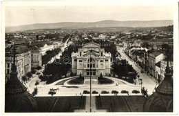 T2 Kolozsvár, Cluj; Hitler Adolf Tér, Nemzeti Színház, Automobilok / Square, National Theater, Automobiles - Sin Clasificación