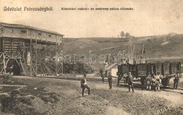 * T2/T3 1910 Petrozsény, Petrosani; Kincstári Rakodó és Sodronypálya állomás Munkásokkal, Ipari Vasút. Adler Fényirda 19 - Sin Clasificación