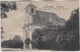 * T2/T3 1927 Dénesd, Schildern, Jánosíková; Római Katolikus Templom / Roman Catholic Church - Non Classificati