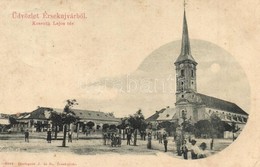 * T3 1907 Érsekújvár, Nové Zámky; Kossuth Lajos Tér, Gyógyszertár, Római Katolikus Templom, üzlet. Conlegner J. és Fia K - Unclassified