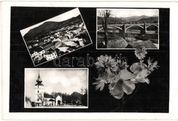 T2 Vágbeszterce, Povazská Bystrica; Templom, Híd, Látkép / Church, Bridge, General View, Floral - Non Classés