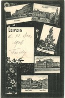 T2 Leipzig, Königsplatz, Marktplatz, Bismarck Denkmal, Neues Theater, Georgi Ring / Squares, Statues, Theatre. Floral - Non Classificati