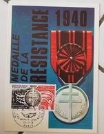 FRANCE Carte Maximum 1° Jour, FDC  Yvert N°1821. XXX Eme Anniversaire De La Liberation. Medaille De La Resistance - 1970-1979