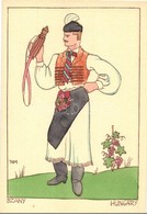 ** T1 1935 Szany. Magyar Népviselet / Hungarian Folklore Art Postcard S: Holló M. - Sin Clasificación