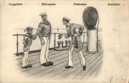 ** T2/T3 El?vezetve / Vorgeführt / Predveden / Anunziato / K.u.K. Kriegsmarine Mariner Humour Art Postcard. C. Fano 1917 - Non Classificati