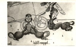 T2 1941 'Hétf? Reggel....' Katonai Repül?s Humoros Képeslap, Repül?táborból Feladva / Hungarian Military Humorous Aircra - Non Classés