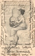 T2 Lady With Harp. Art Nouveau. Theo. Stroefer Serie 265. No. 8. - Unclassified