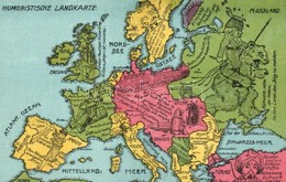 ** T1/T2 Humoristische Landkarte. Humoristische Völker-Kriegskarte Nr. 15.  / Humorous Map Of Europe And Asia - Non Classificati