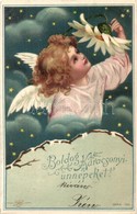 T2 1902 Boldog Karácsonyi Ünnepeket! / Christmas Greeting Card, Angel With Flower. Kopal Serie 193. Litho - Unclassified