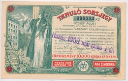 Budapest 1903. 'Tanuló Sorsjegy' 1K értékben, Felülbélyegzéssel T:I- - Non Classés