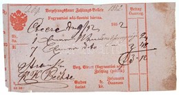 1852. 'Fogyasztási Adó-fizetési Bárca' Német Nyelv?, Kézírással Kitöltve T:II / Hungary 1852. 'Consumption Tax Label' Ge - Unclassified