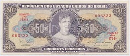 Brazília 1967. 50C '5 CENTAVOS' Felülbélyegzéssel T:I,I-
Brazil 1967. 50 Cruzeiros With '5 CENTAVOS' Overprint C:UNC,AU
 - Sin Clasificación