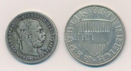 Ausztria 1900. 1K Ag 'Ferenc József' + 1957. 10Sch Ag T:2,2-
Austria 1900. 1 Corona Ag 'Franz Joseph' + 1957. 10 Schilli - Unclassified