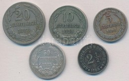 Bulgária 1883-1888. 2 1/2s-50s (5xklf) T:2,2-
Bulgaria 1883-1888. 2 1/2 Stotniki - 50 Stotniki (5xdiff) C:XF,VF - Unclassified