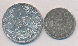Bulgária 1913. 50s Ag + 1L Ag T:2,1-
Bulgaria 1913. 50 Stotinki Ag + 1 Lev Ag C:XF,AU - Unclassified