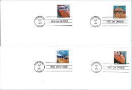 USA 2007 Vintage Mahogany Speedboats Set Of 4 X 41c FDC USED SC 4160-63a YV 3960-63a MI 4267-70a SG 4751-54 - 2001-2010