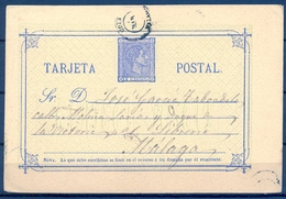1876 , ENTERO POSTAL ED. 8 , COIN - MALAGA , LLEGADA - 1850-1931