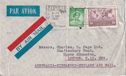 AUSTRALIE 1938 PLI AERIEN DE SYDNEY - Storia Postale