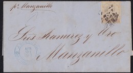 1873. SANTIAGO DE CUBA A MANZANILLO. 25 CTS. GRIS ED. ANT. 25. MANUSCRITO "POR MANZANILLO". - Préphilatélie
