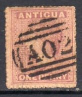 Antigua QV 1863-7 1d Dull Rose, Wmk. Small Star, Used, SG 6 - 1858-1960 Colonie Britannique