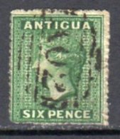 Antigua QV 1863-7 6d Green, Wmk. Small Star, Used, SG 8 - 1858-1960 Colonia Britannica