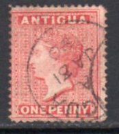 Antigua QV 1884-7 1d Carmine-red, Wmk. Crown CA, Perf, 14, Used, SG 25 - 1858-1960 Colonia Britannica