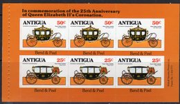 Antigua 1978 25th Anniversary Of Coronation 50c Self Adhesive Booklet Pane Of 6, MNH, SG 588a - 1960-1981 Autonomie Interne