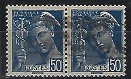 Type Mercure N°414A* 50 C Bleu Surcharge De Dunkerque, Signé BRUN - War Stamps
